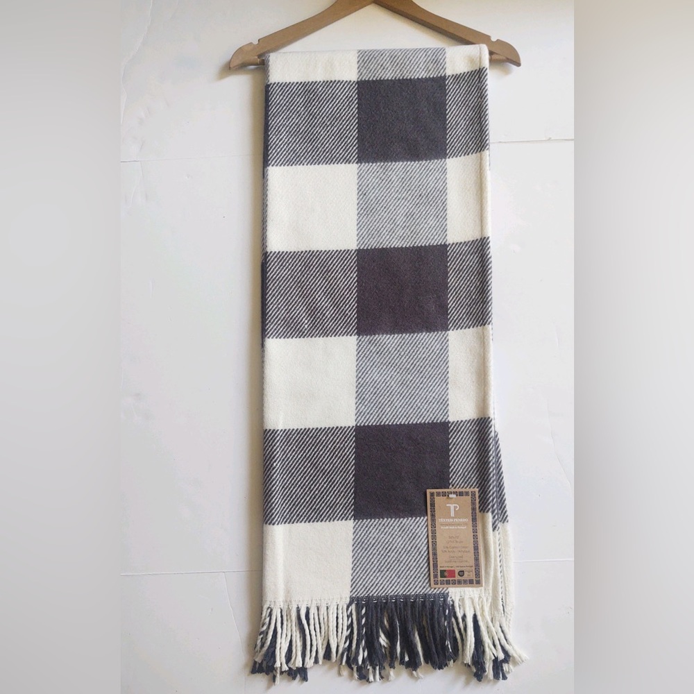 🎁Texteis Penedo Oversized Throw Blanket - Charcoal/White Check